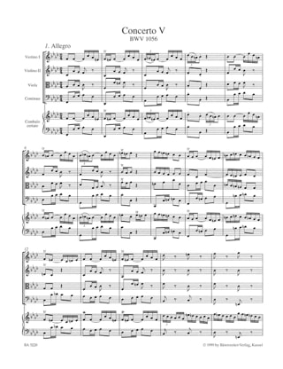 Concerto n° 5, BWV 1056 - BACH - Partition - Grand format