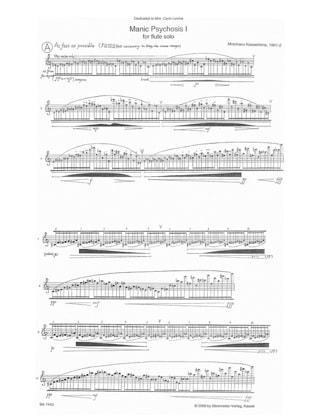 Manic Psychosis I for Flute solo - Motoharu Kawashima - Partition