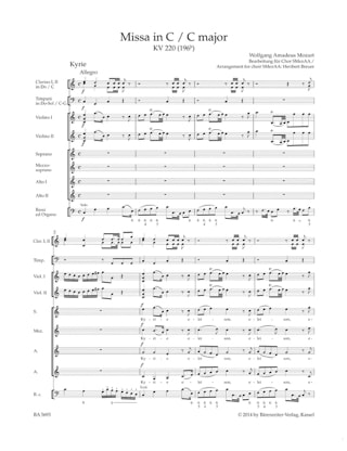 Messe en Ut Majeur, Kv 220 - Conducteur - MOZART - Partition