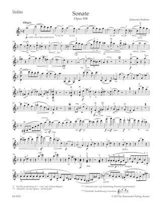 Sonate en ré mineur, op. 108 - Violon et piano - BRAHMS - Partition