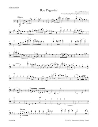 The Boy Paganini - Violoncelle et piano - Edward Mollenhauer