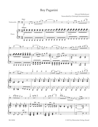 The Boy Paganini - Violoncelle et piano - Edward Mollenhauer