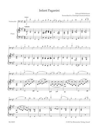 The Infant Paganini - Violoncelle - Edward Mollenhauer - Partition