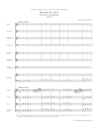 Concerto pour piano n° 1, op. 15 - Conducteur - BEETHOVEN - Partition