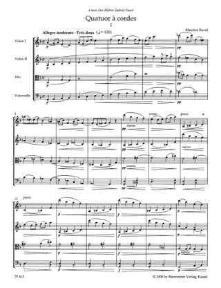 Quatuor à Cordes - Conducteur - RAVEL - Partition - Petit format