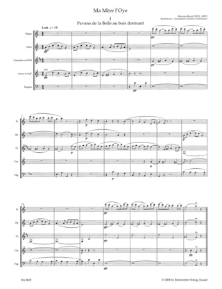 Ma Mère l'Oye - Quintette à Vents - RAVEL - Partition - Quintettes