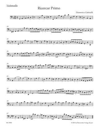 The Complete Works for Cello - Domenico Gabrielli - Partition