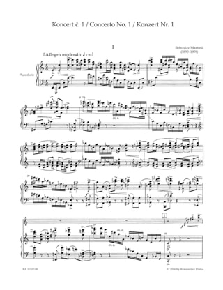 Concerto pour violon n° 1 - Violon et piano - MARTINU - Partition
