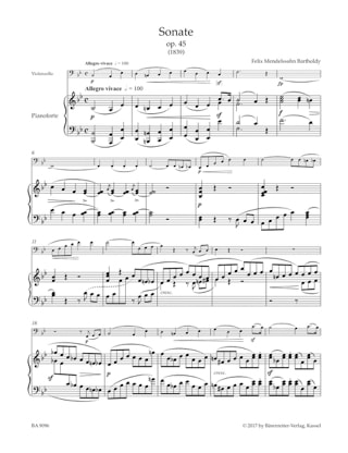 Complete Works for Violoncello and Pianoforte - Volume 1 Edition Urtext