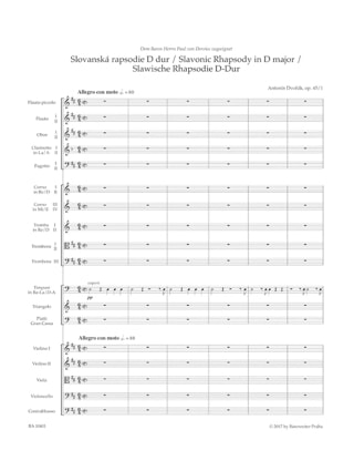 Rhapsodie Slave - Conducteur - DVORAK - Partition - Grand format
