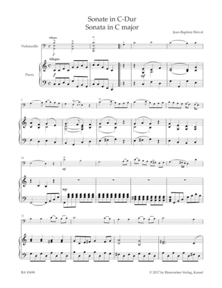Sonate en Do Majeur, op. 40 n° 1 - Jean-Baptiste Bréval - Partition