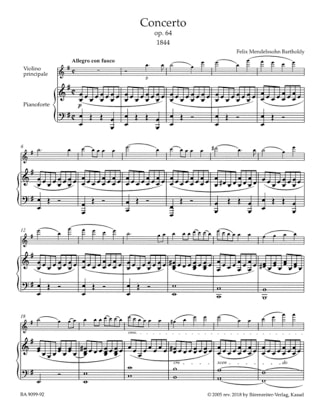 Concerto op. 64 version 1844 - Violon et Piano - MENDELSSOHN