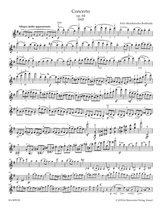 Concerto op. 64 - Violon et Piano - MENDELSSOHN - Partition - Violon