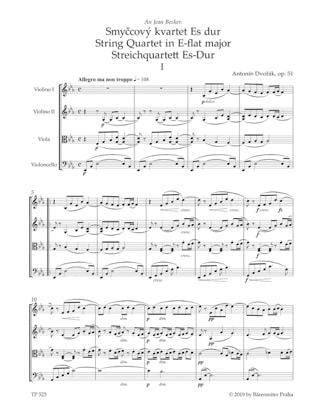 Quatuor à Cordes n° 10 - Conducteur - DVORAK - Partition