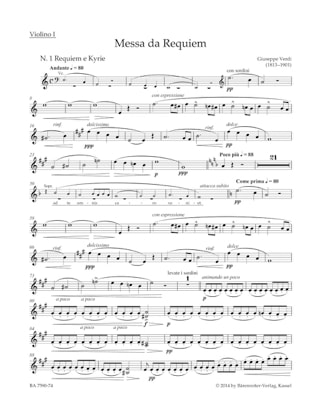 Messa da Requiem - V1 - VERDI - Partition