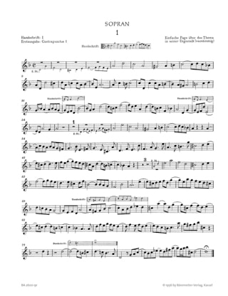 The Art of Fugue BWV 1080 -Violin I part (version for string quartet), descant g