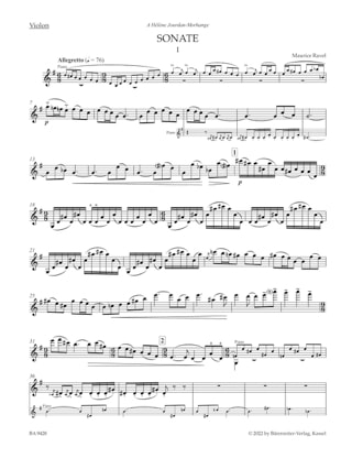 Berceuse sur le nom de Fauré - RAVEL - Partition - Violon