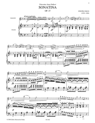 Sonatine op. 27 - Zdenek Fibich - Partition