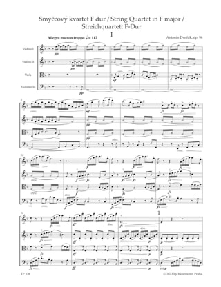 Quatuor Américain - Score - Antonin Dvorak - Partition - Petit format