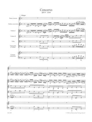 Concerto la mineur BWV 1044 - BACH - Partition - Grand format