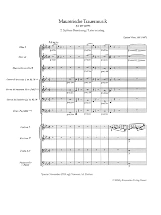 Musique funèbre maçonnique KV 477 - MOZART - Partition - Grand format