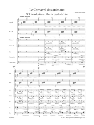 Le Carnaval des Animaux - Conducteur - SAINT-SAËNS - Partition