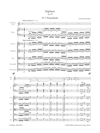 Septuor opus 65 - Conducteur - SAINT-SAËNS - Partition - Grand format