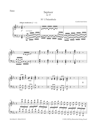 Septuor opus 65 - Parties séparées - SAINT-SAËNS - Partition