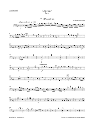 Septuor opus 65 - Parties séparées - SAINT-SAËNS - Partition