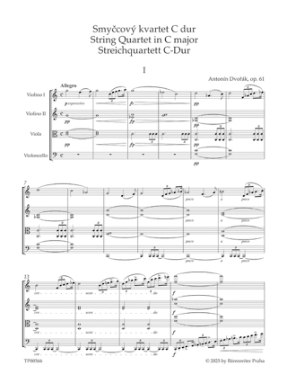 Quatuor à cordes n° 11 - Conducteur - Antonin Dvorak - Partition