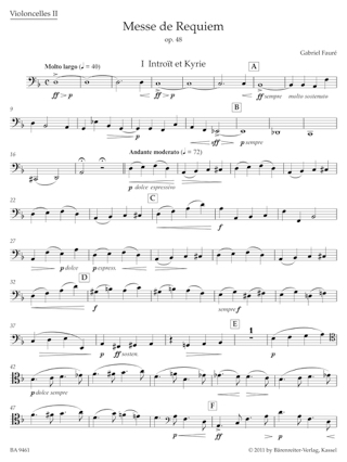 Messe de Requiem op. 48 - Cello 2 - FAURÉ - Partition