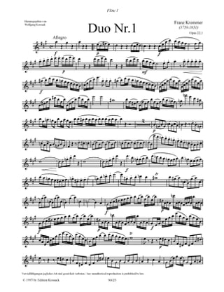 3 Duos op. 22 - 2 Flöten - KROMMER - Partition - Flûte traversière