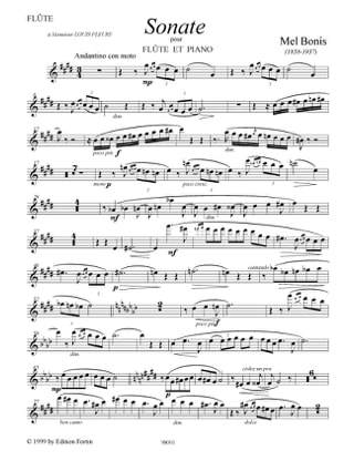 Sonate - Flûte piano - Mel Bonis - Partition - Flûte traversière