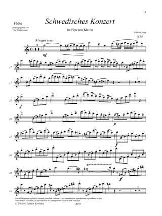 Schwedisches Konzert Op. 266 - Wilhelm Popp - Partition