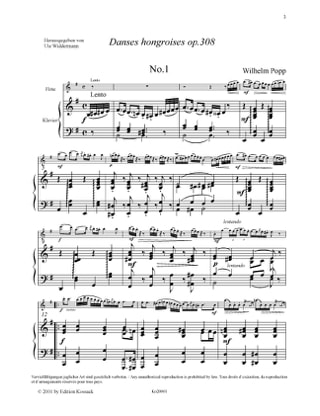 Ungarische Tänze op. 308 - Wilhelm Popp - Partition