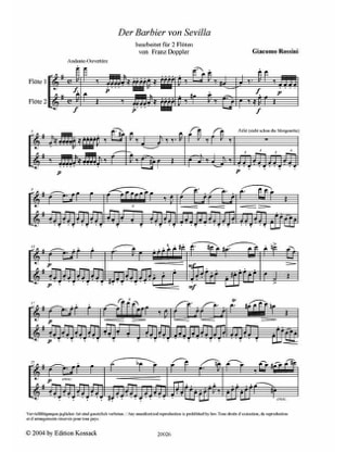 Le Barbier De Séville - ROSSINI - Partition - Flûte traversière