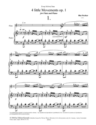 4 Little Movements - Blaz Pucihar - Partition - Flûte traversière