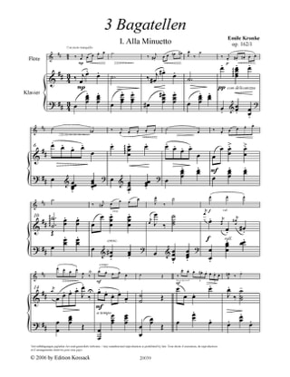 Bagatelles - Emil Kronke - Partition - Flûte traversière