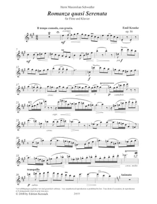 Romanza Quasi Serenata Op.86 - Emil Kronke - Partition