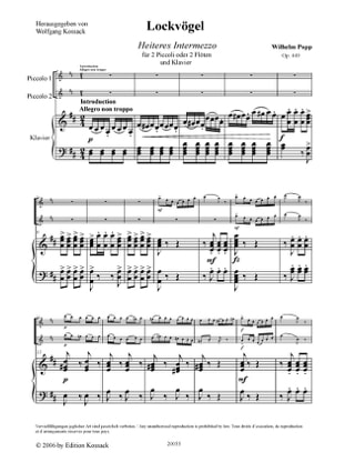 Lockvögel, Opus 449 - Wilhelm Popp - Partition - Trios