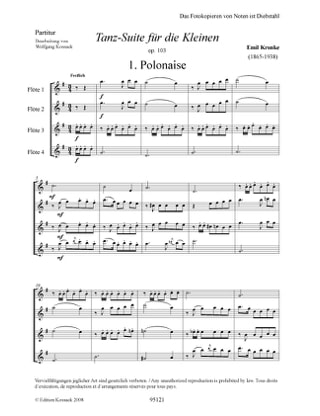 Tanz-Suite für die Kleinen, op. 103 - 4 Flûtes - Emil Kronke