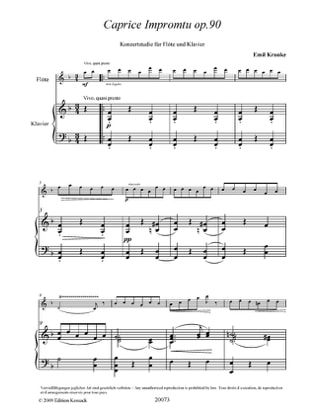 Caprice Impromptu Op.90 - Emil Kronke - Partition - Flûte traversière