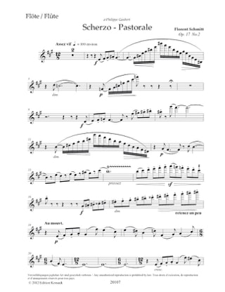Scherzo-Pastorale - Florent Schmitt - Partition - Flûte traversière