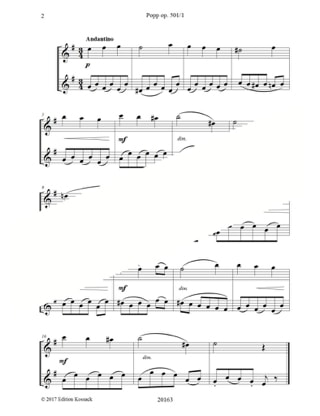Duos faciles, op. 507 n° 1 - 2 Flûtes - Wilhelm Popp - Partition