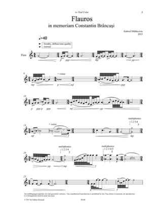 Flauros - Gabriel Mãlãncioiu - Partition - Flûte traversière