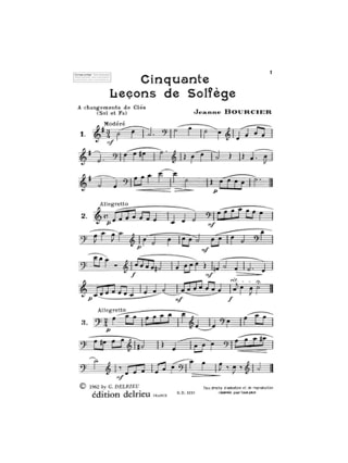 Le premier solfège - Volume 3 2 Clés - Jeanne Bourcier