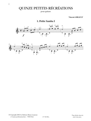 15 Petites Récréations - Vincent Airault - Partition - Guitare