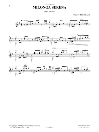 Milonga Serena - TISSERAND - Partition - Guitare