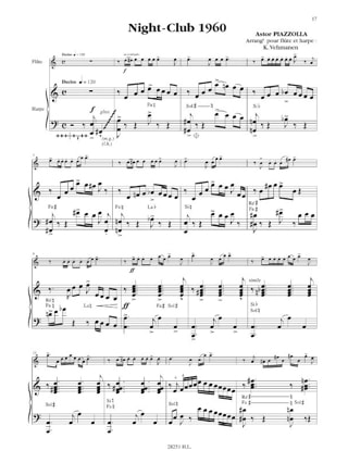 Histoire du Tango - Flûte et harpe - Astor Piazzolla - Partition