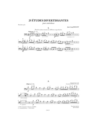 25 Etudes Divertissantes - Jean-Loup Dehant - Partition - Contrebasse